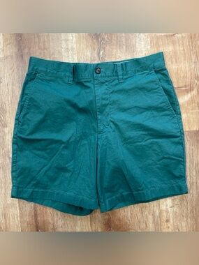 J. Crew Oarsman Portsider Chino Shorts Mens 31 Stretch Forest Green Coastal 7”